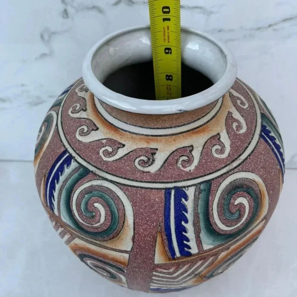 Vintage Collection Ceramic Southwestern Design Pottery Water Vase Cream Size 10" - Picture 2 of 9